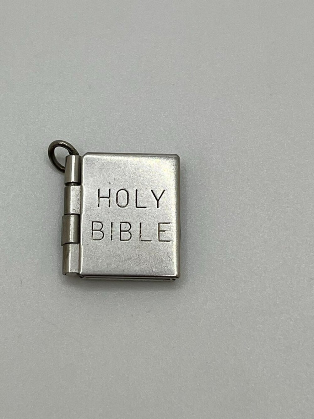 Vintage 925 Sterling Silver Art Deco Holy Bible Mini Charm Pendant
